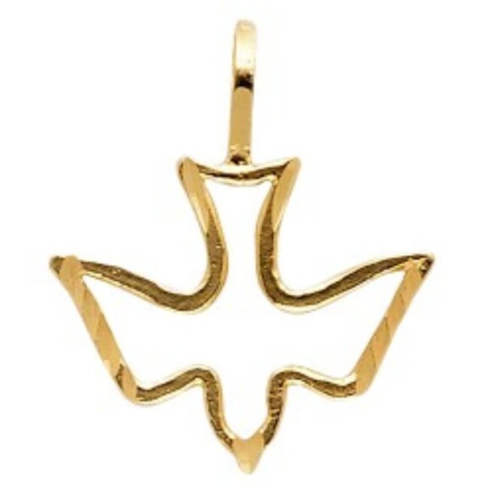 14K Gold Religious Holy Spirit Dove Pendant